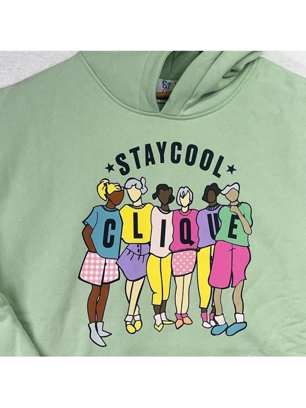 Stay Cool NYC Clique Mens Hoodie Size Large Green - Picture 3 of 9